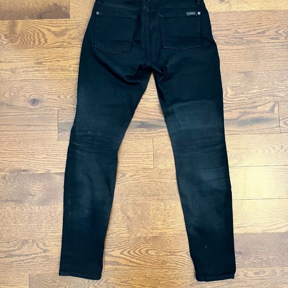 7 For All Mankind Black The Slim Cigarette Jeans Size 27 - Picture 3 of 6